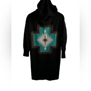 Crazy Train Sweater Cardigan Top Size S Cross Design